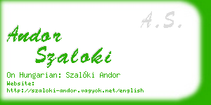 andor szaloki business card